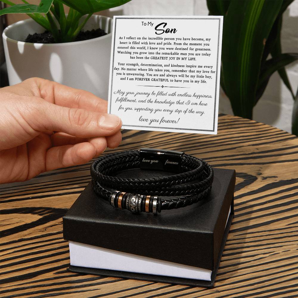 To My Son- Mens Love You Forever Bracelet