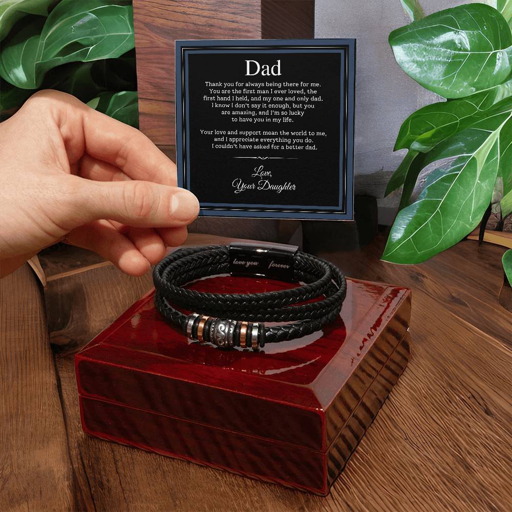 Dad Love You Forever Mens Bracelet from Daughter