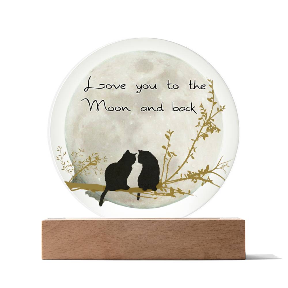 Love you to the Moon and Back-Printed Circle Acrylic Plaque