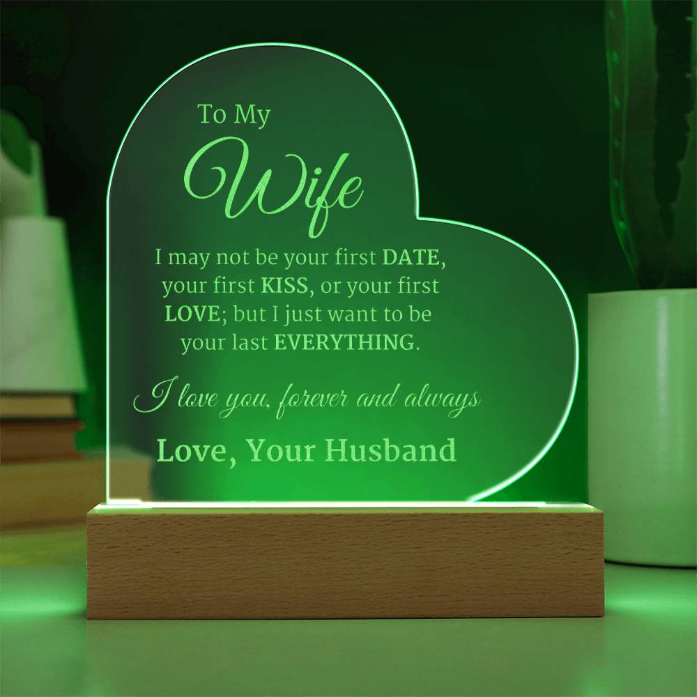 To My Wife-Heart Engraved Acrylic Plaque