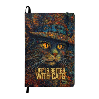 Ambassador Bound Graphic Journal Black- Life is better with cats