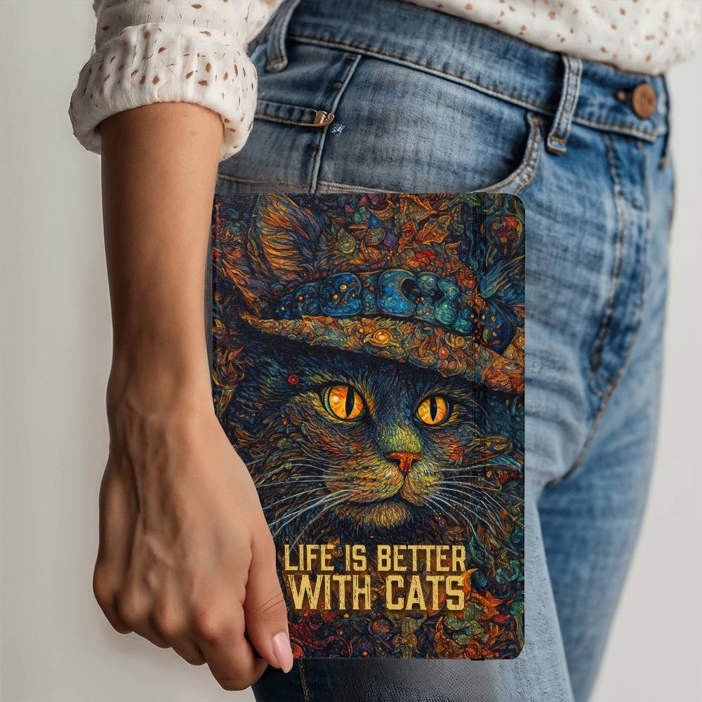 Ambassador Bound Graphic Journal Black- Life is better with cats