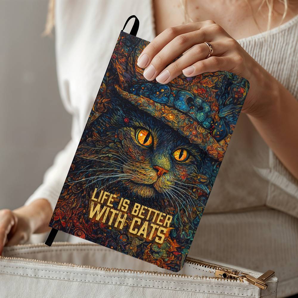 Ambassador Bound Graphic Journal Black- Life is better with cats