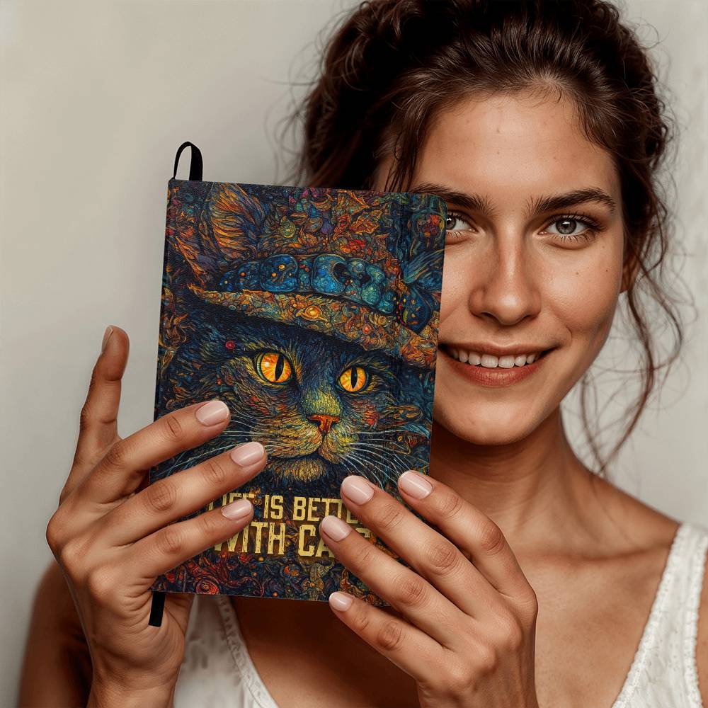 Ambassador Bound Graphic Journal Black- Life is better with cats