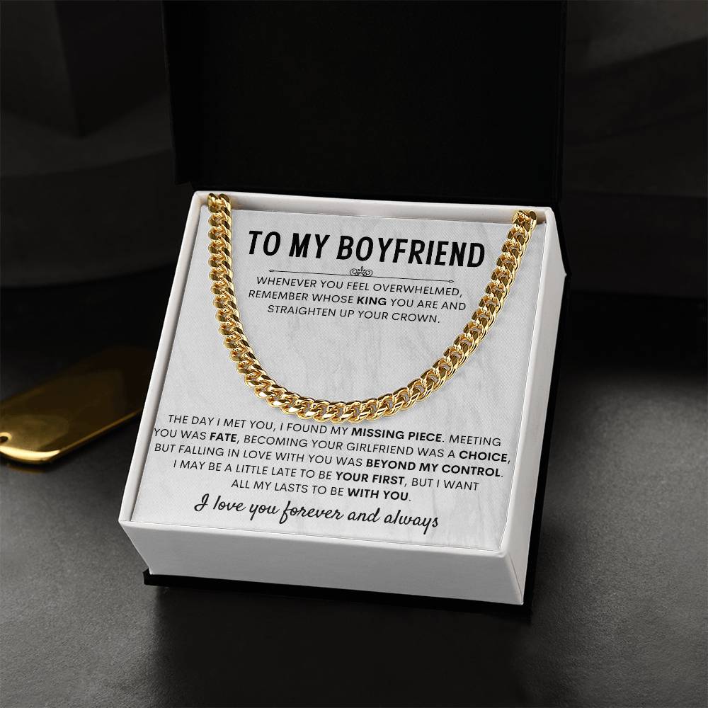To My Boyfriend - My King - Necklace Gift for Anniversary