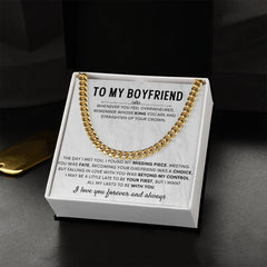 To My Boyfriend - My King - Necklace Gift for Anniversary