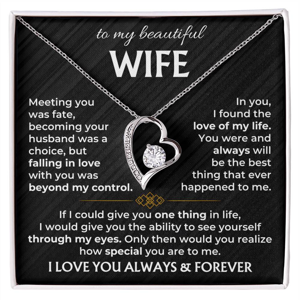 To My Beautiful Wife Necklace - Anniversary Gift for Her