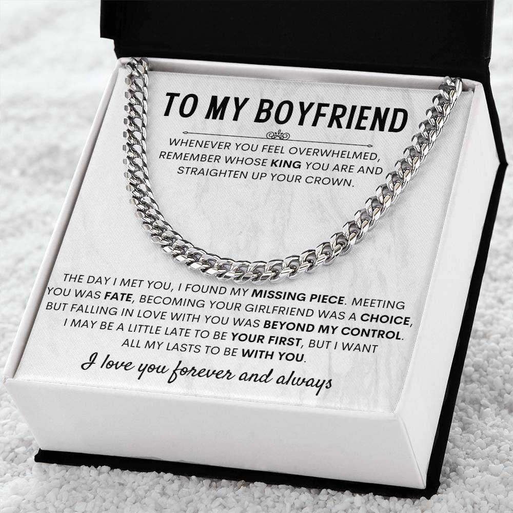 To My Boyfriend - My King - Necklace Gift for Anniversary