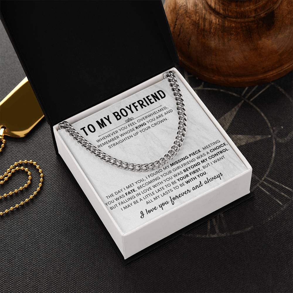 To My Boyfriend - My King - Necklace Gift for Anniversary