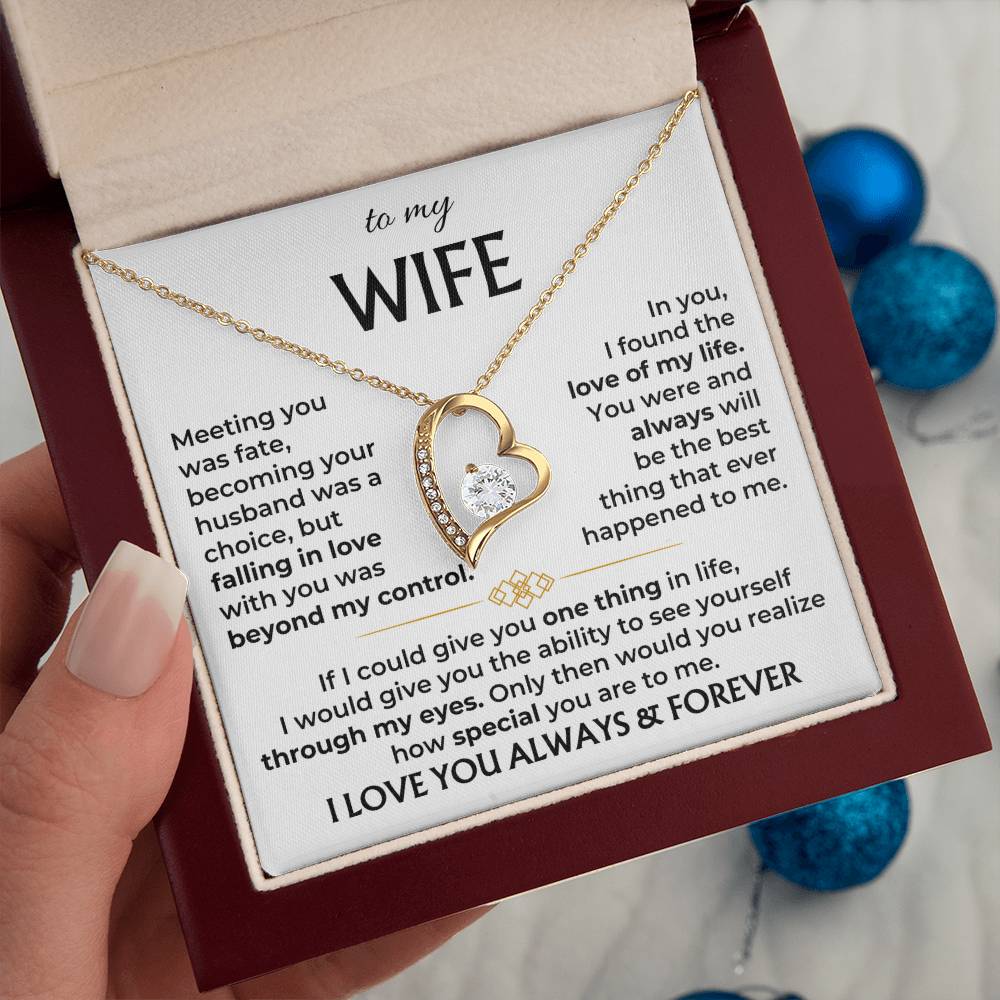 To My Wife - Falling in Love Necklace for Her - Anniversary Gift for Wife