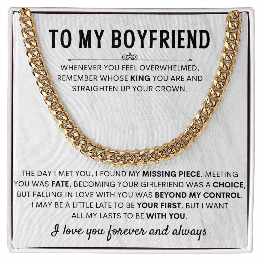 To My Boyfriend - My King - Necklace Gift for Anniversary