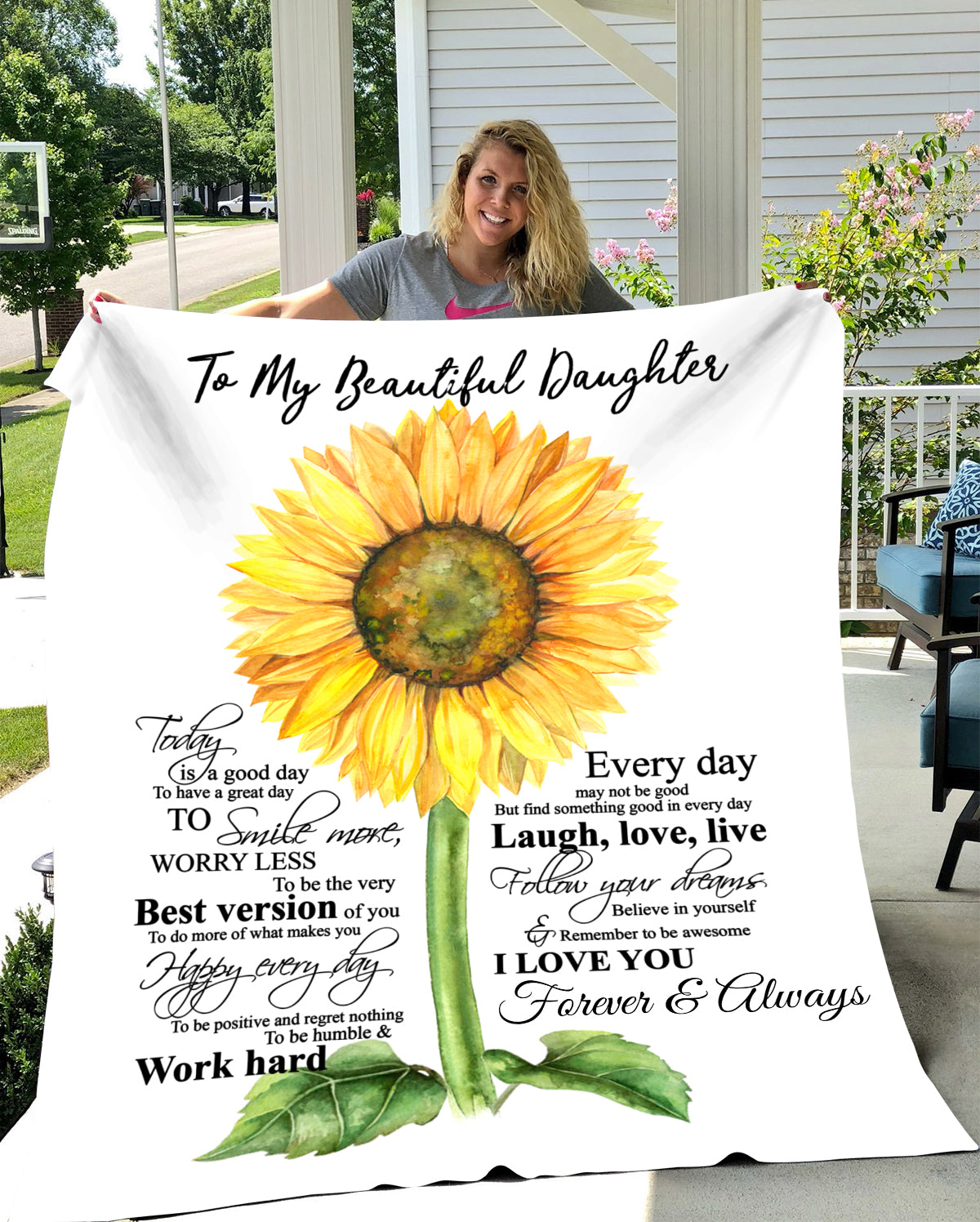 Daughter-Today is a Good Day-Cozy Plush Fleece Blanket