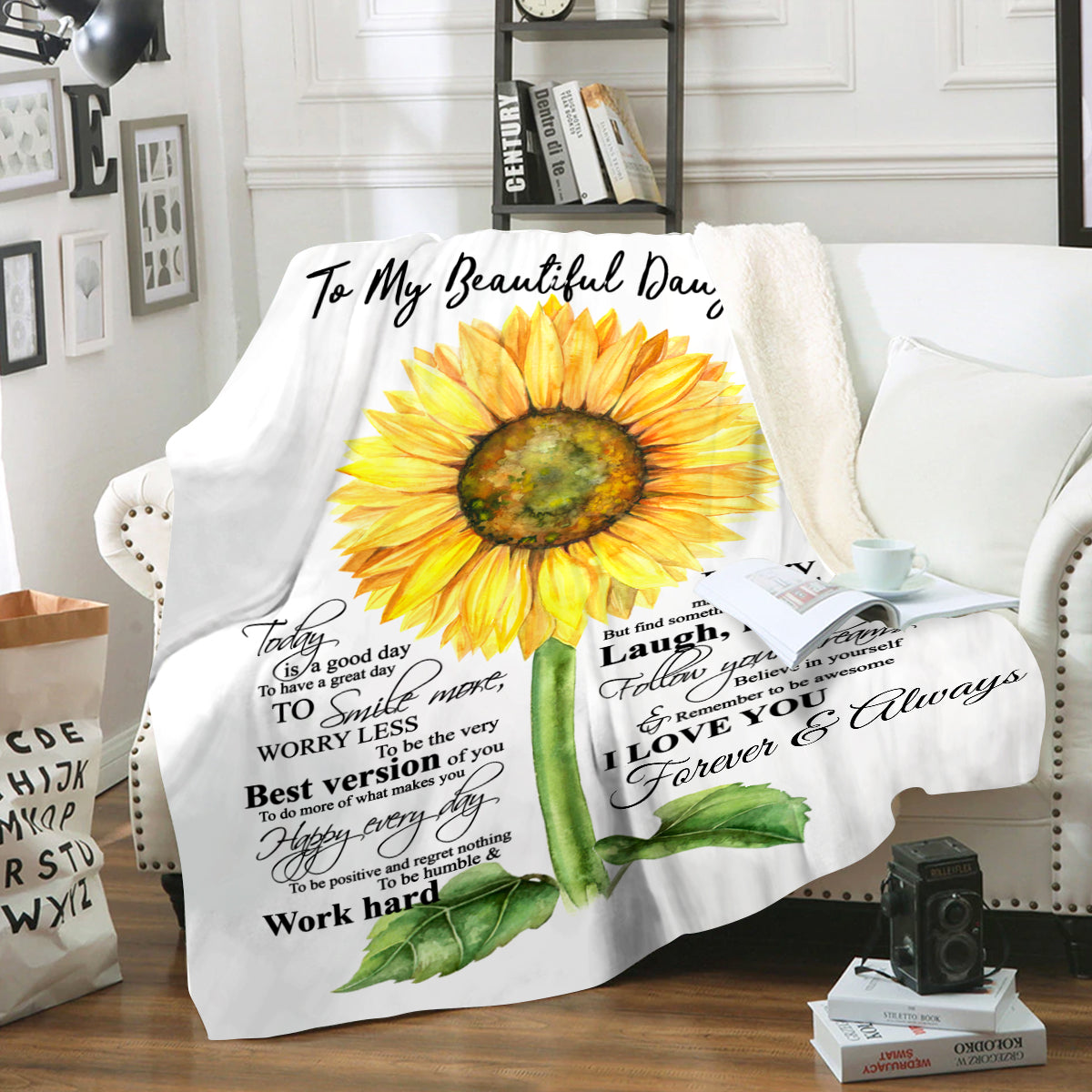 Daughter-Today is a Good Day-Cozy Plush Fleece Blanket