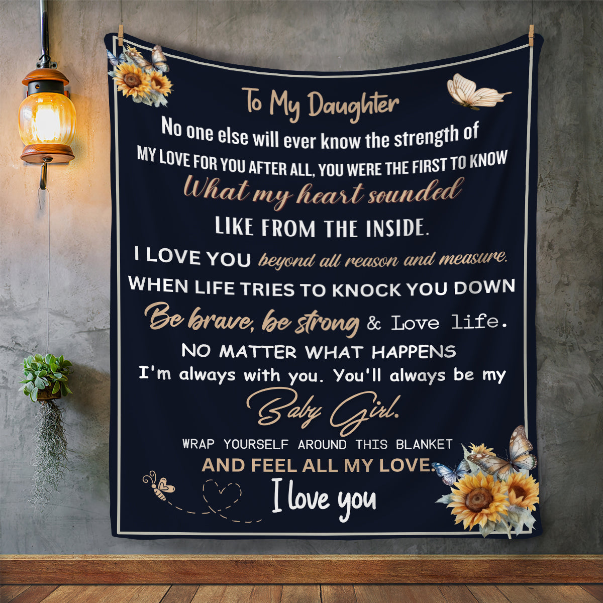 Daughter- I'm always with you Cozy Plush Fleece Blanket