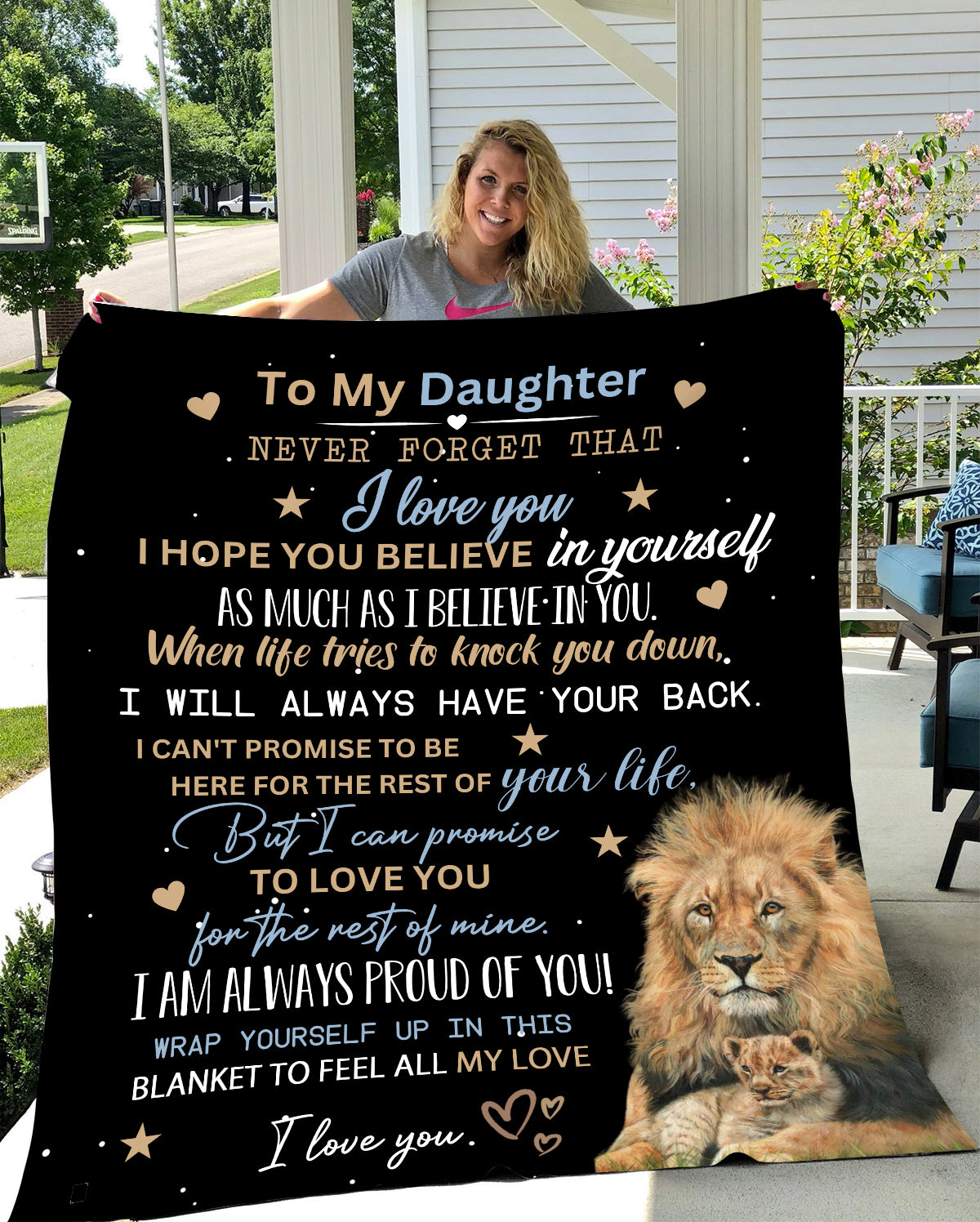 Daughter- Believe in Yourself Cozy Plush Fleece Blanket
