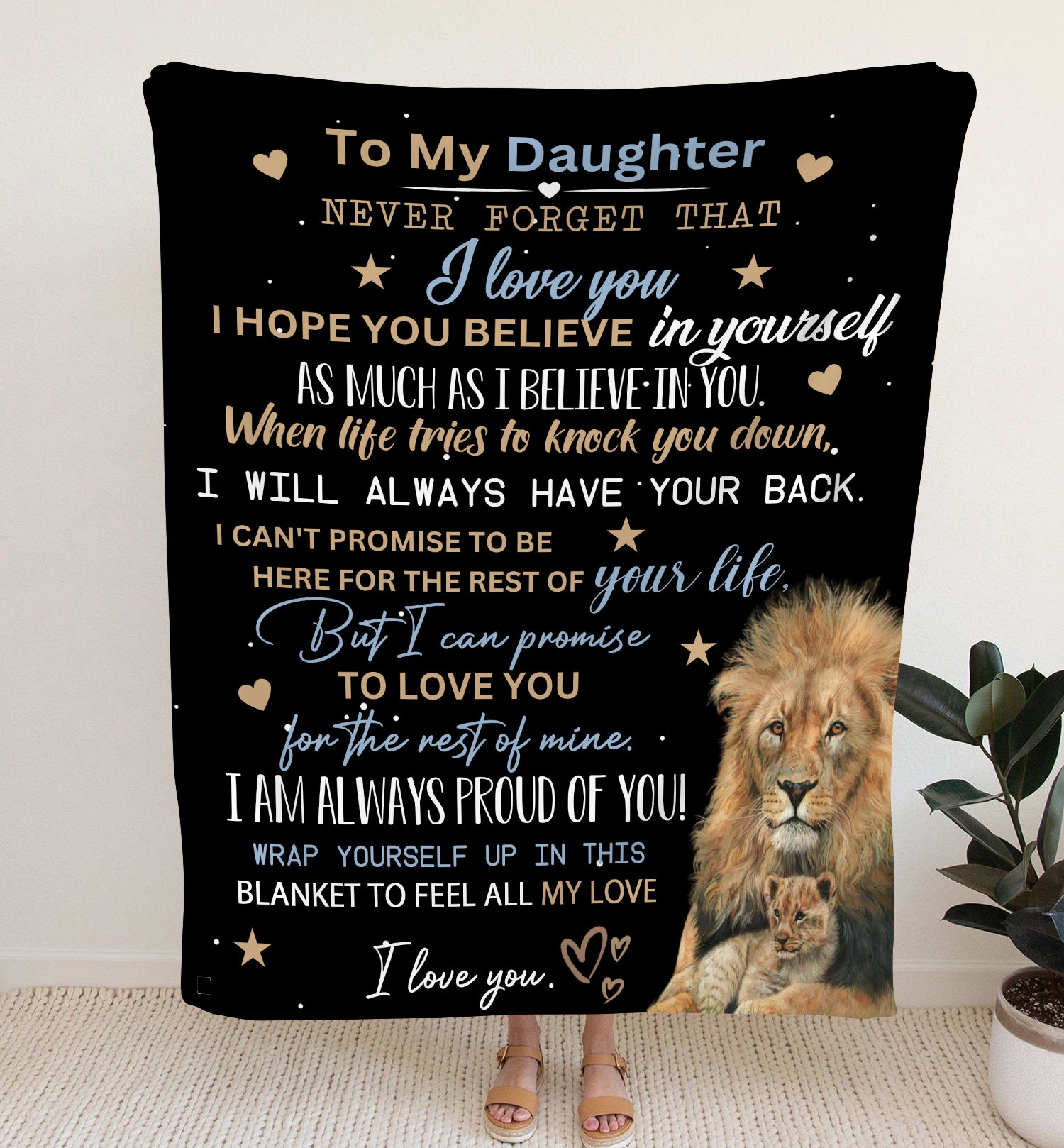 Daughter- Believe in Yourself Cozy Plush Fleece Blanket