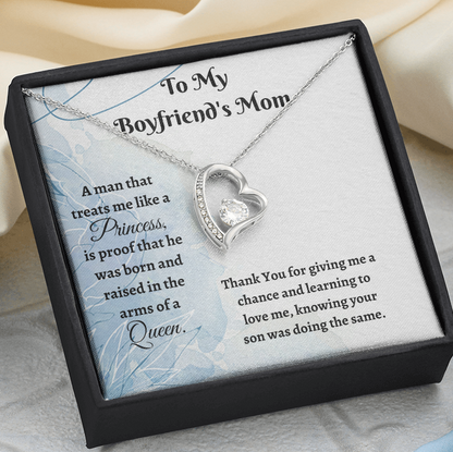 To My Boyfriend's Mom-Thank You-Forever Heart Necklace