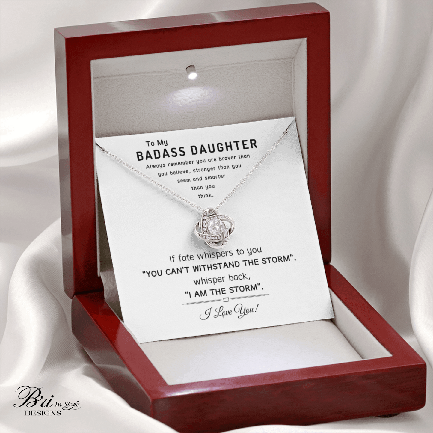 Badass Daughter-Fate Whispers To You-Love Knot Necklace