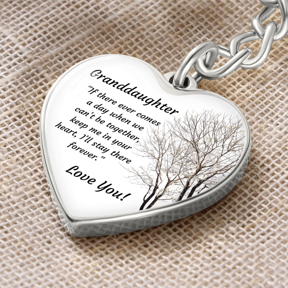 Keep me in your heart- Graphic Heart Keychain
