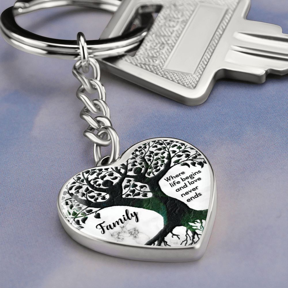 Family-Graphic Heart Keychain