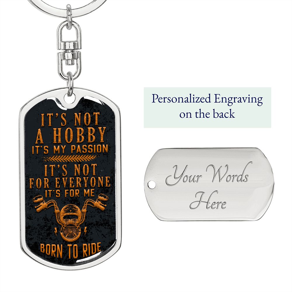 Born to Ride-Graphic Dog Tag Keychain