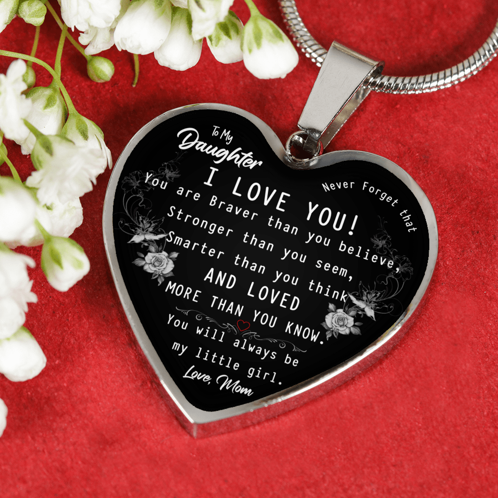 Daughter-Loved More Than You Know- Graphic Heart Pendent