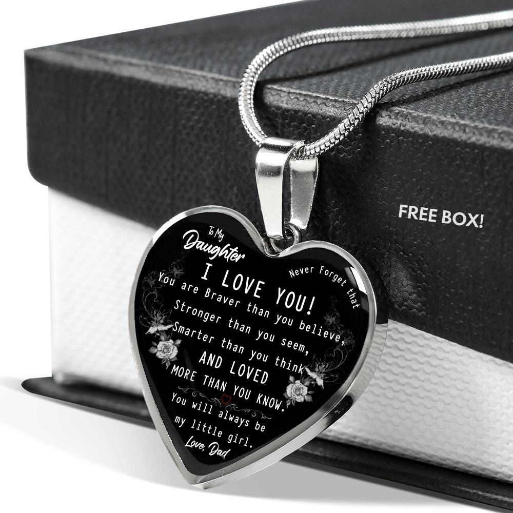 Always be my little girl-Graphic Heart Pendent