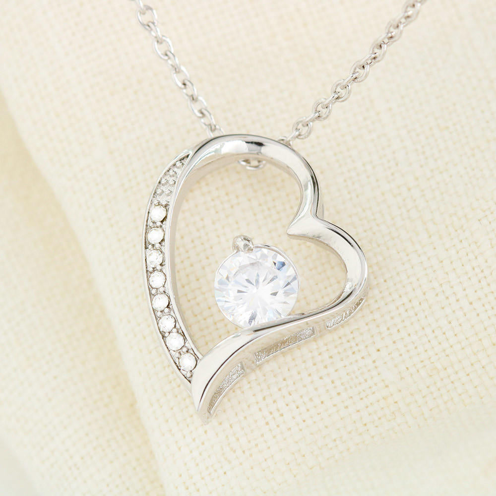 To My Boyfriend's Mom-Thank You-Forever Heart Necklace