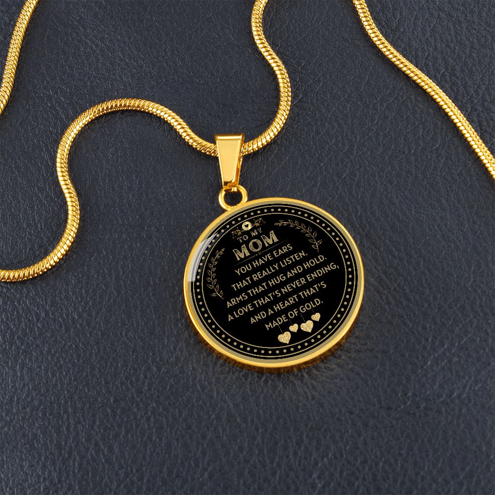 Heart thats made of Gold-Graphic Circle Pendent