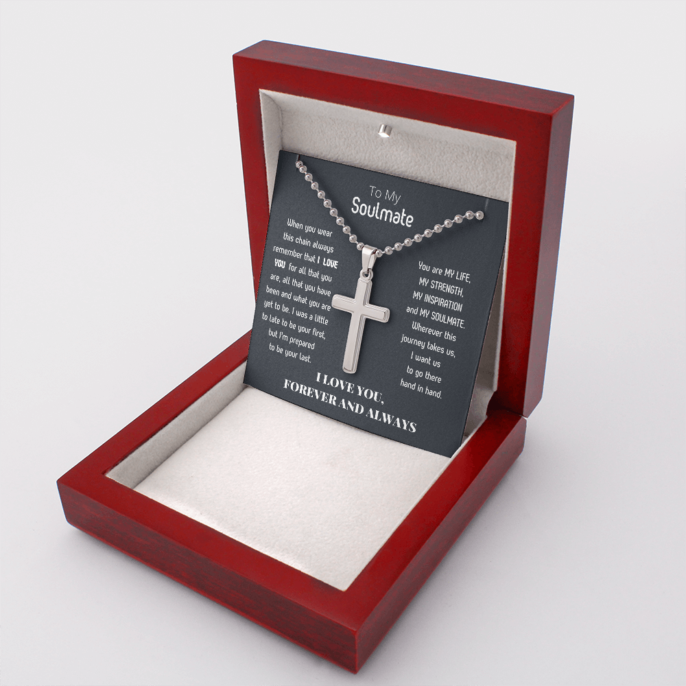 To My Soulmate-Personalized Cross Necklace