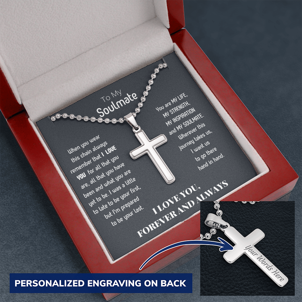 To My Soulmate-Personalized Cross Necklace