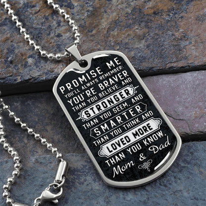 Loved more than you know- Military Dog Tag with Ball Chain
