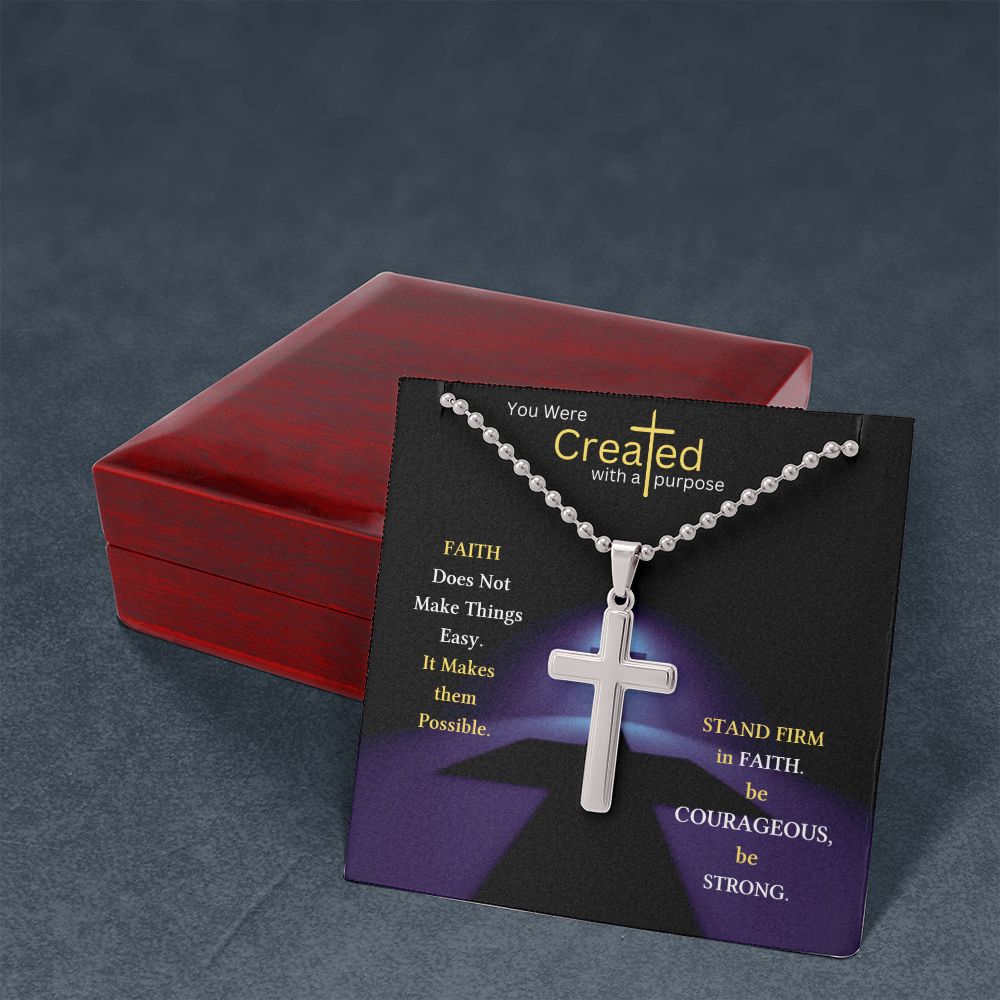 Created with a Purpose- Stainless Steel Cross