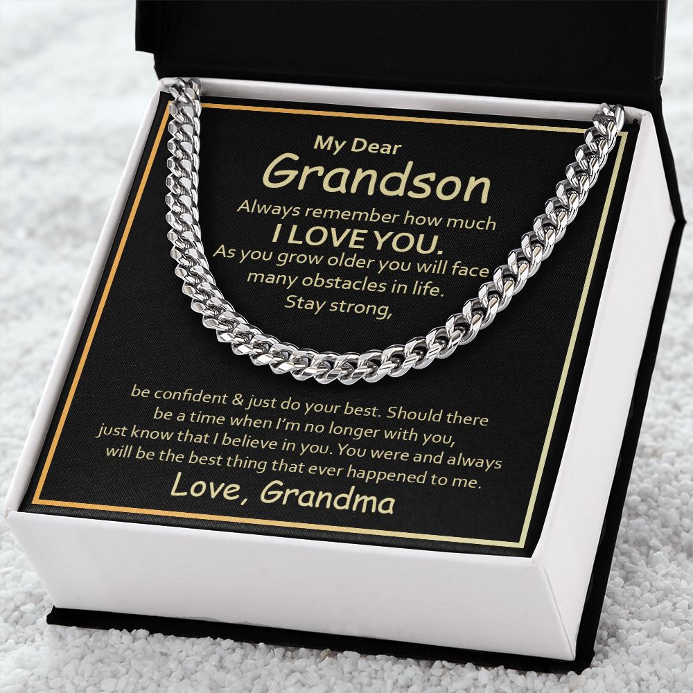 Grandson-Stay Strong-Mens Link Chain