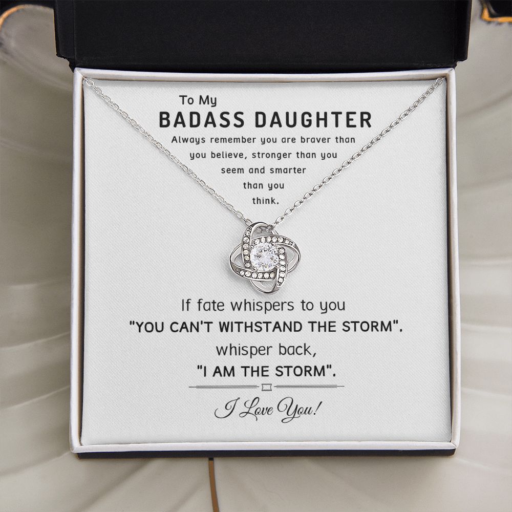 Badass Daughter-Fate Whispers To You-Love Knot Necklace