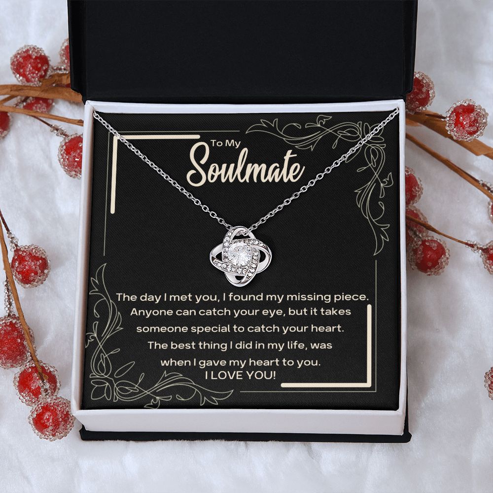 Soulmate-Found my missing piece-Love Knot Necklace