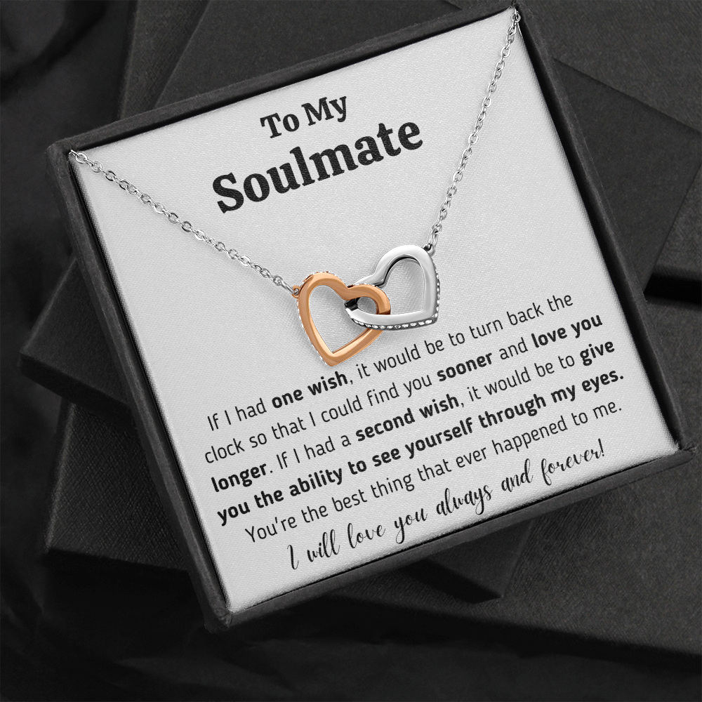 Soulmate- Find You Sooner-Interlocking Hearts Necklace