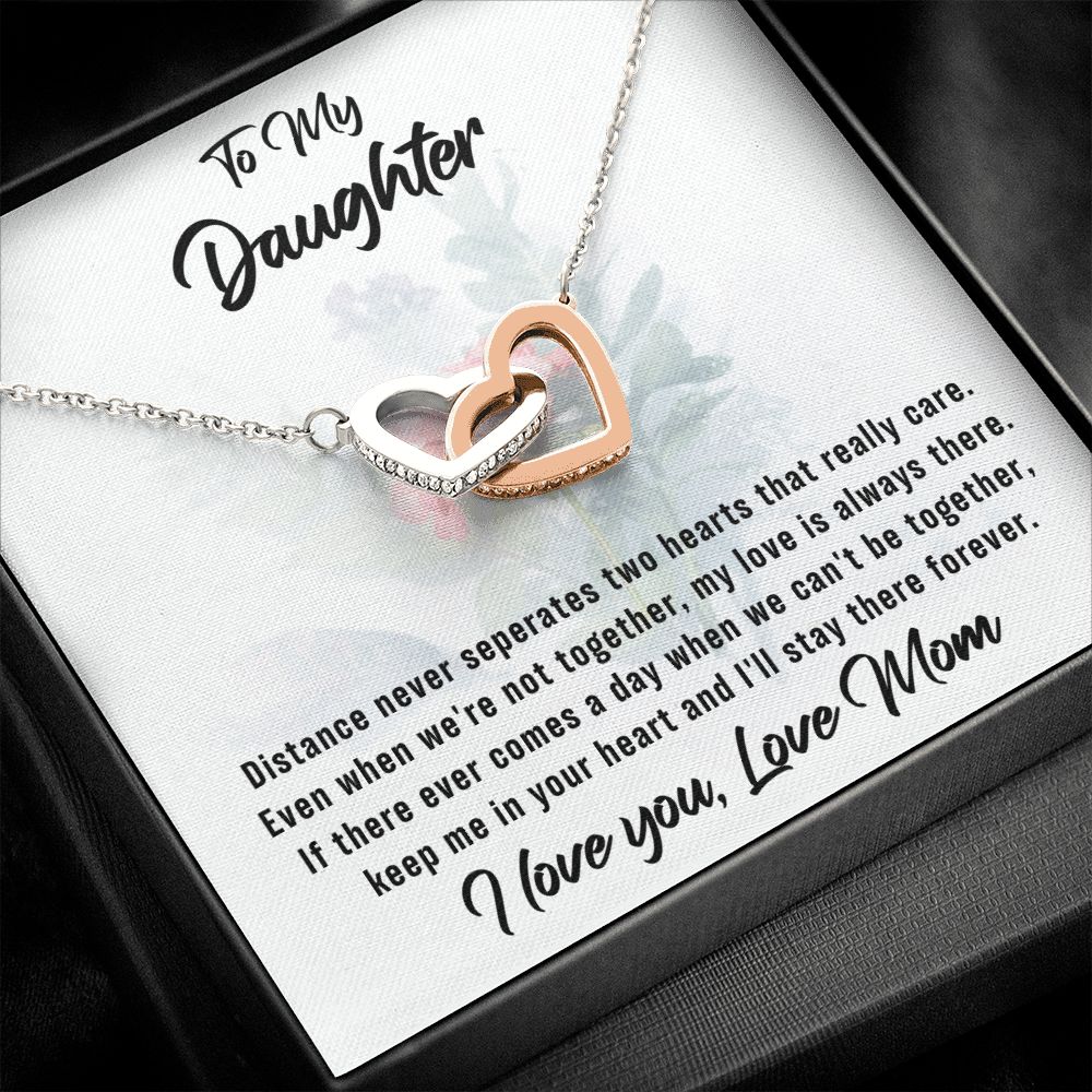 Daughter-Love is Always There-Interlocking Hearts