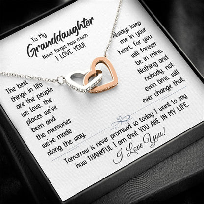 Always keep me in your heart- Interlocking Hearts Necklace