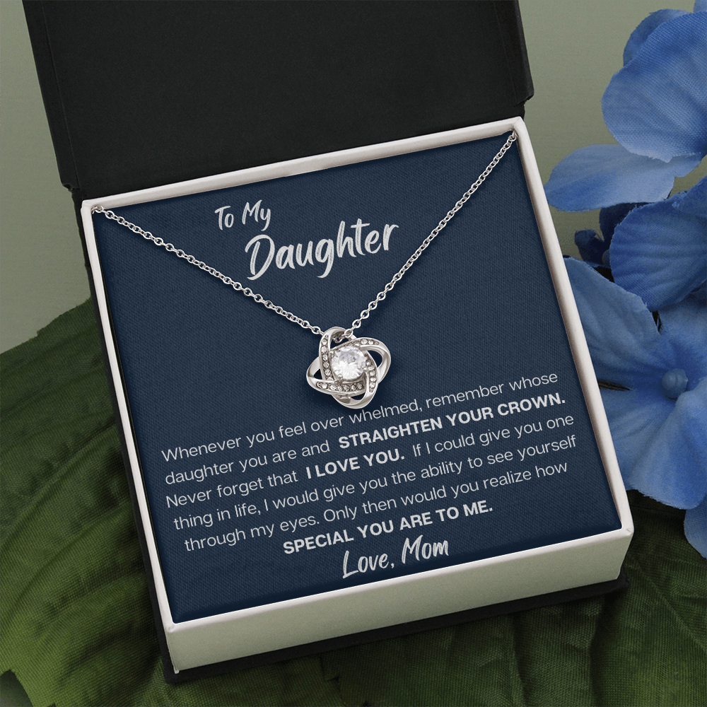 Daughter-Straighten your Crown-Love Knot Necklace