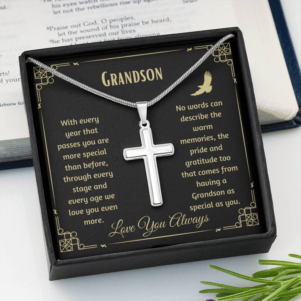 Grandson As special as you-Artisan Cross Necklace