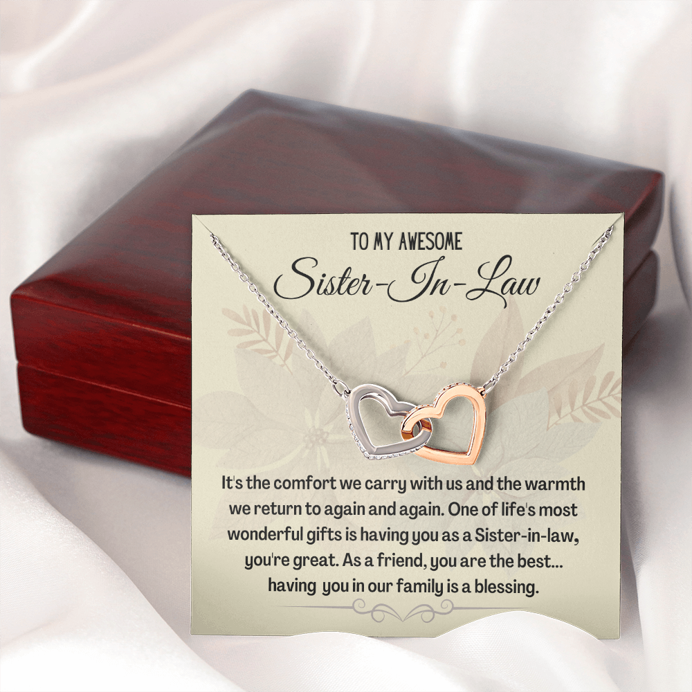 Family is a blessing-Interlocking Heart Necklace
