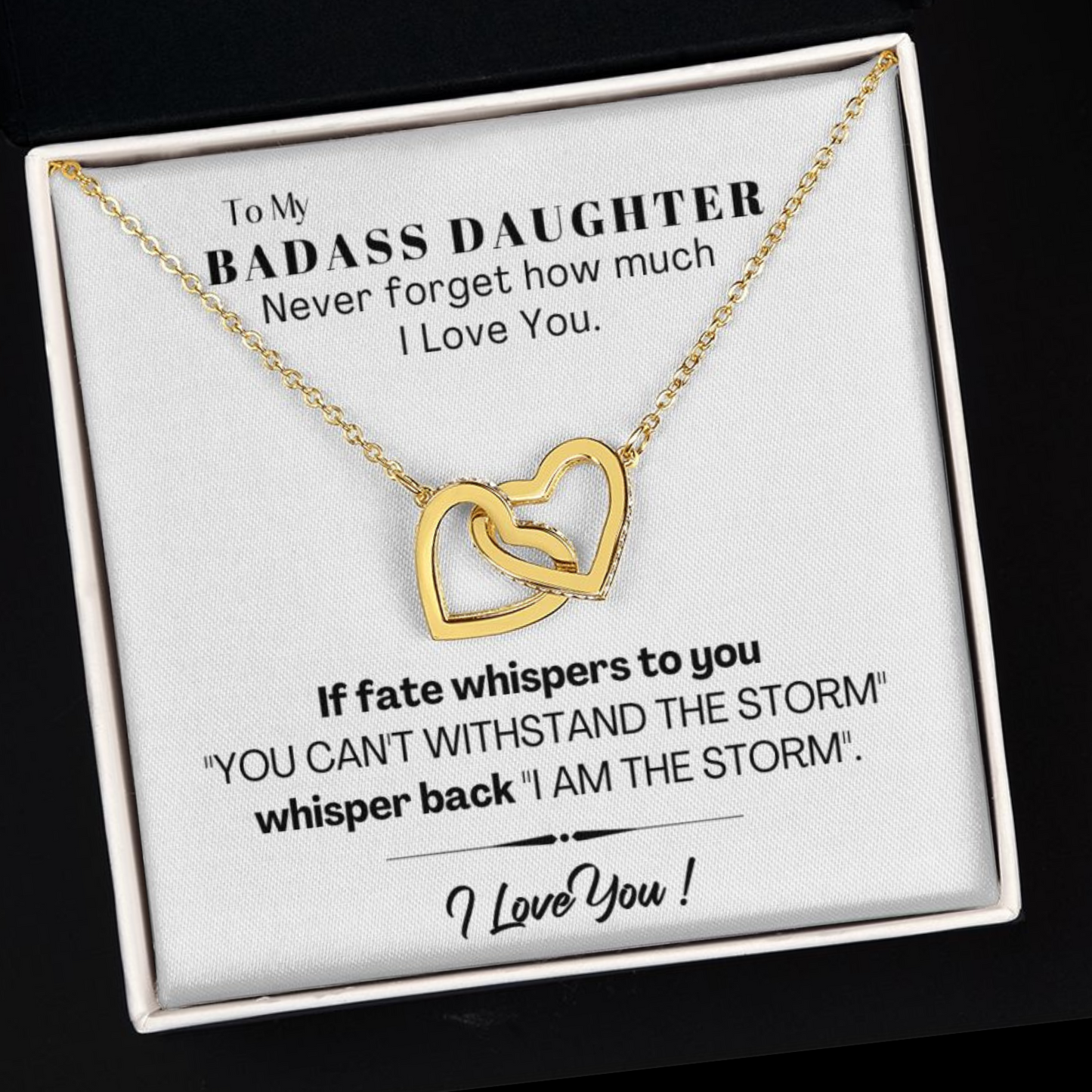 Badass Daughter-If fate whispers to you--Interlocking Hearts Necklace