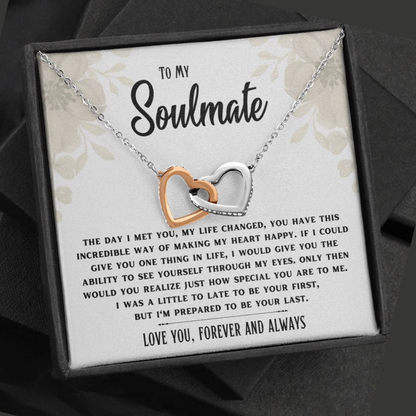 Soulmate-How special you are to me-Interlocking Hearts Necklace